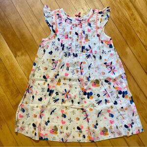 Egg White Vibrant Print Dress